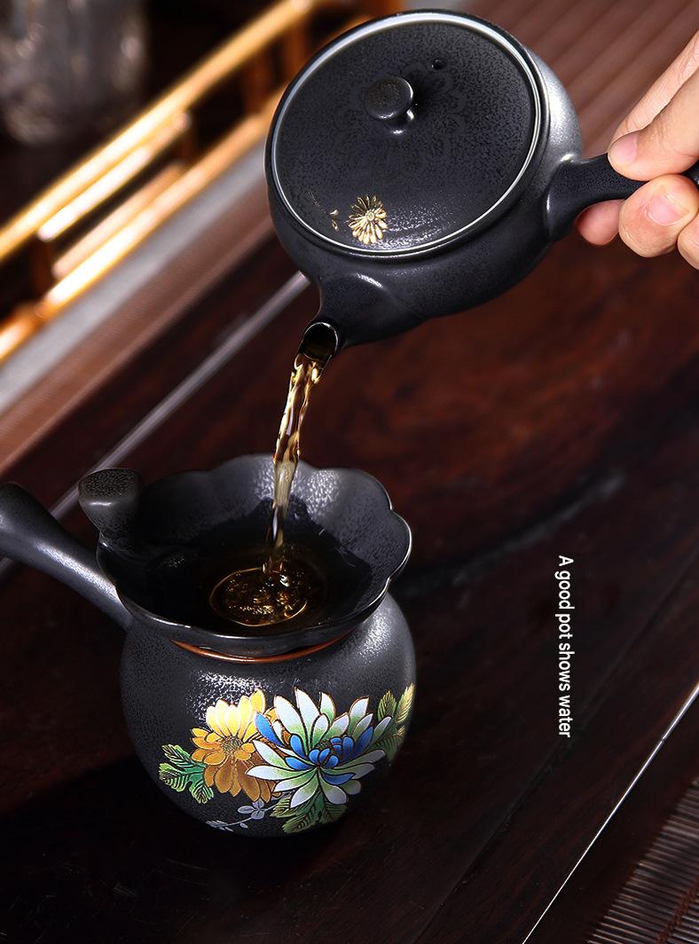 Iron Style Chinese Flowers Tea Set - Image 4
