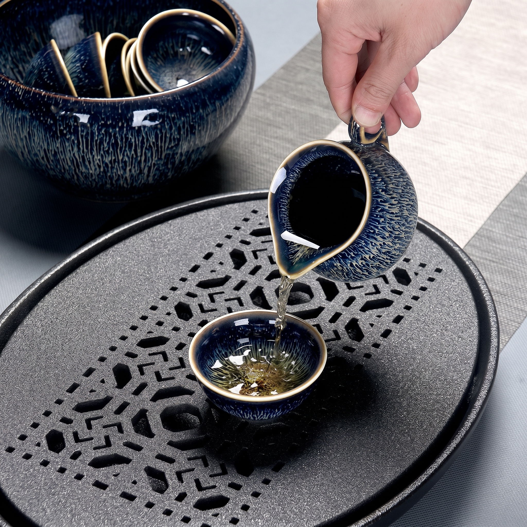 Chinese Starry Sky Jian Zhan Tea Set - Image 4